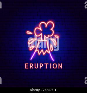 Eruption Neon Label Stock Vector