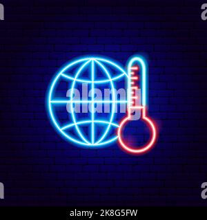 Global Warming Neon Sign Stock Vector