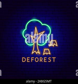 Deforest Neon Label Stock Vector