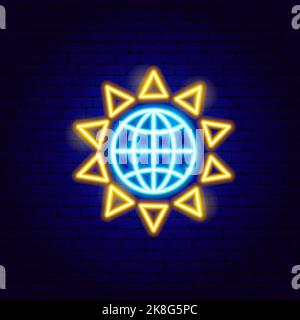World Warming Neon Sign Stock Vector