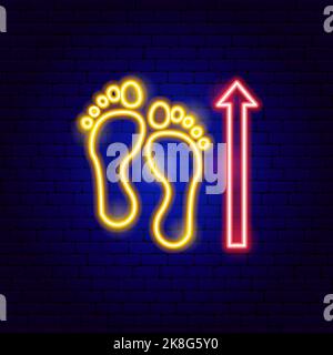 Population Growth Arrow Neon Sign Stock Vector