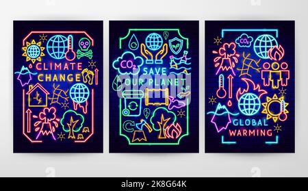Global Warming Flyer Concepts Stock Vector