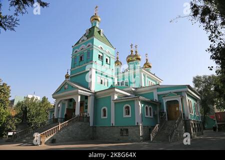 Saint Nicholas Russian Orthodox Cathedral, Baytursynova Street, Almaty, Almaty Region, Kazakhstan, Central Asia Stock Photo