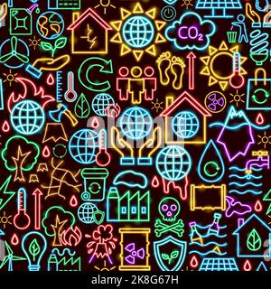 Global Warming Seamless Pattern Stock Vector