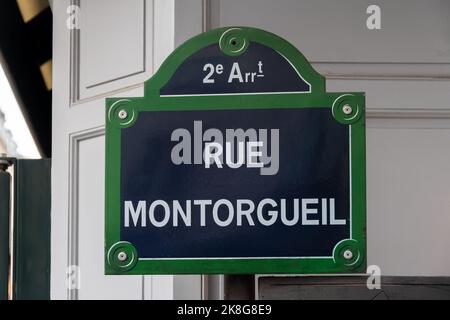 Traditional Parisian street sign with 