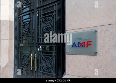 Entrance to a building of the Autorité des Marchés Financiers (AMF), Paris, France Stock Photo