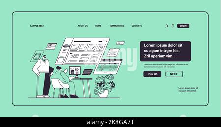 businesspeople analyzing financial data on charts and graphs planning report market analysis accounting concept Stock Vector