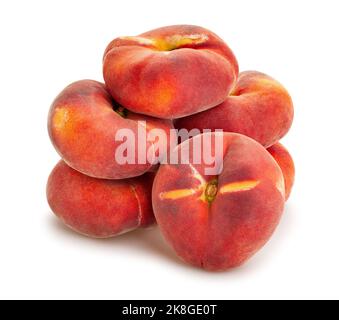 flat peach path isolated on white Stock Photo