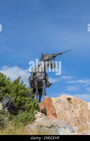 CODY, WYOMING - September 19, 2022:  'The Scout' sculpture of Col. William F. Cody by Gertrude Vanderbilt Whitney, 1924 at The Buffalo Bill Museum Stock Photo