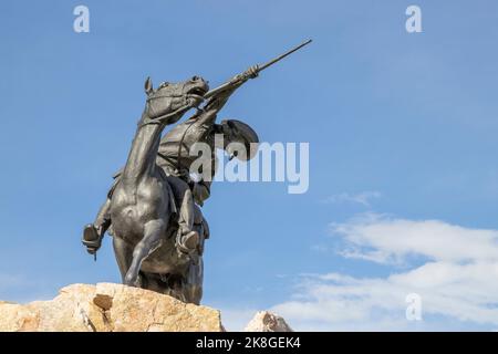 CODY, WYOMING - September 19, 2022:  'The Scout' sculpture of Col. William F. Cody by Gertrude Vanderbilt Whitney, 1924 at The Buffalo Bill Museum Stock Photo