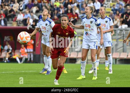 Rome, Italy. 23rd Oct, 2022. Beata Kollmats of AS Roma Women during the 7th day of the Serie A Championship between A.S. Roma Women and F.C. Como Women at the stadio Tre Fontane on 23th of September, 2022 in Rome, Italy. Credit: Independent Photo Agency/Alamy Live News