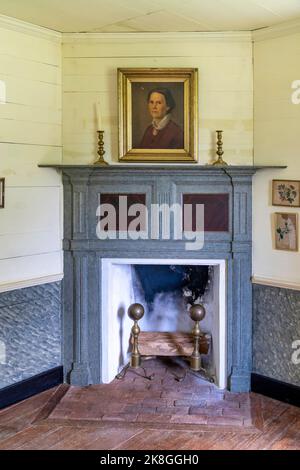 Inside the family addition of Fort Defiance, the historic18th Century home of General William Lenoir in Lenoir, North Carolina. Stock Photo