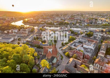 Cityscape of Krakow at sunset, Poland Stock Photo