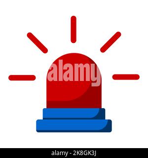 Red siren. Air alert. Flat illustration. Vector illustration. Stock Vector