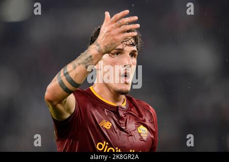 Roma, Italy. 23rd Oct, 2022. Nicolo Zaniolo of AS Roma during the Serie A football match between AS Roma and SSC Napoli at Olimpico stadium in Rome (Italy), October 23th, 2022. Photo Antonietta Baldassarre/Insidefoto Credit: Insidefoto di andrea staccioli/Alamy Live News Stock Photo