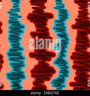 Horizontal colorful lines of hand drawn doodle ornament with parallel thin brush stripes seamless pattern.Freehand drawing, sketchy style ornament for Stock Photo