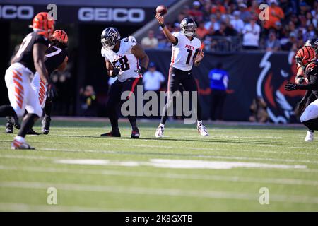 October 23, 2022: Marcus Mariota (1) of the Atlanta Falcons during WEEK 7  of the NFL regular season between the Atlanta Falcon and Cincinnati Bengals  in Cincinnati, Ohio. JP Waldron/Cal Sport Media/Sipa