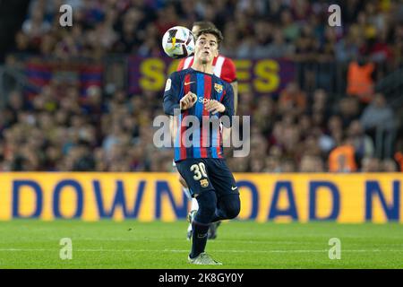 Barcelona, Spain. 23rd Oct, 2022. Gavi of FC Barcelona during the Liga match between FC Barcelona and Athletic Club de Bilbao at Spotify Camp Nou in Barcelona, Spain. Credit: DAX Images/Alamy Live News Stock Photo