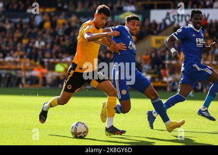 Wolverhampton, UK. 23rd Oct, 2022. Matheus Nunes of Wolverhampton Wanderers during the Premier League match between Wolverhampton Wanderers and Leicester City at Molineux, Wolverhampton, England on 23 October 2022. Photo by Ben Wright. Editorial use only, license required for commercial use. No use in betting, games or a single club/league/player publications. Credit: UK Sports Pics Ltd/Alamy Live News Stock Photo
