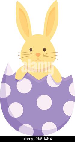 Rabbit in eggshell icon cartoon vector. Cute bunny. Spring animal Stock Vector
