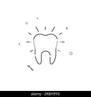 Clean shining tooth simple line icon. Symbol, pictogram, sign isolated ...
