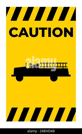 Emergency Vehicle Crossing Sign On White Background Stock Vector