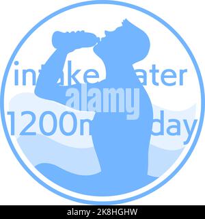 Image illustration of the standard of daily fluid intake Stock Vector