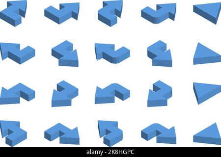 Isometric blue pointing icon set Stock Vector Image & Art - Alamy