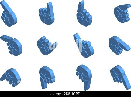 Isometric blue pointing icon set Stock Vector Image & Art - Alamy