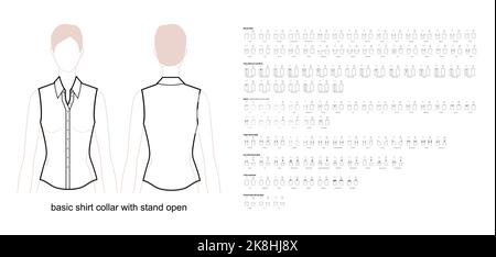 Set of necklines knits and sweaters clothes Vector Image