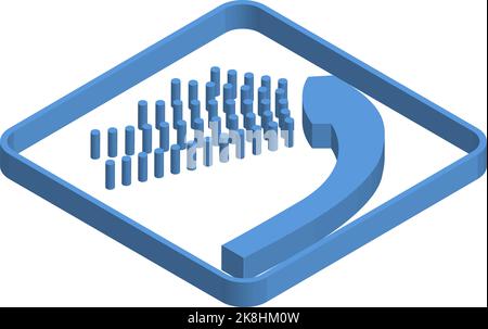 Blue isometric illustration of shower Stock Vector
