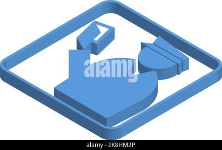 Blue isometric illustration of immigration Stock Vector