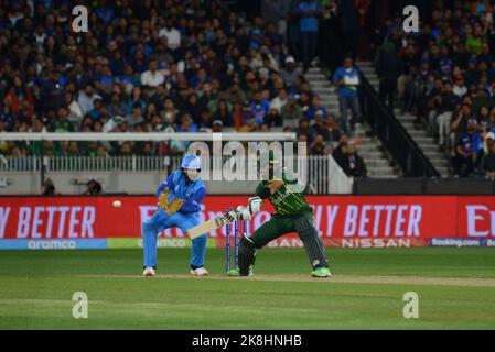 Melbourne, Victoria, Pakistan. 23rd Oct, 2022. A view of the cricket match between Pakistan and India at the Melbourne Cricket Ground (MCG) during ICC men's Twenty20 World Cup 2022 in Australia. India win the match by 4 wickets. (Credit Image: © Rana Sajid Hussain/Pacific Press via ZUMA Press Wire) Stock Photo