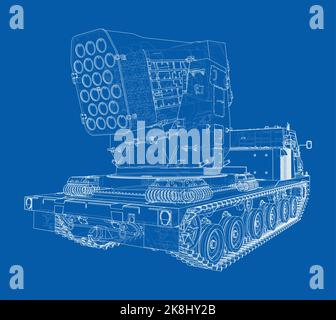 Military track missle system. Vector Stock Vector