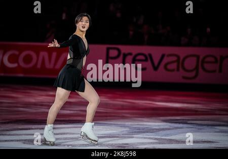 Norwood, Massachusetts, USA. 23 October, 2022. Kaori Sakamoto of Japan skates during the gala at the ISU figure skating Skate America competition on October 23, 2022 in Norwood, United States of America. Credit: Mathieu Belanger/AFLO/Alamy Live News Stock Photo