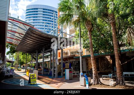 Darwin, Australia – October 18, 2022: View of the pedestrian Smith Street Mall in Darwin, Northern Territory Stock Photo