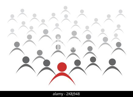 Crowd. Workers group, people in parade or in protest. Flat style. Vector background. Social community pattern of diverse people group in modern style Stock Vector