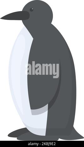 Black penguin icon cartoon vector. Polar north. Fish whale Stock Vector