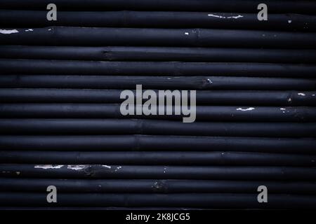 black wood bamboo horizontal for background texture. Stock Photo