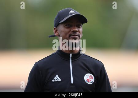 Crawley Town interim coach Lewis Young seen during the EFL League Two match between Crawley Town and Mansfield Town at the Broadfield Stadium in Crawley. 22 October 2022 Stock Photo