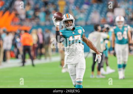 December 23, 2018: Cameron Wake #91 of Miami is introduced before the NFL  football game between the Miami Dolphins and Jacksonville Jaguars at Hard  Rock Stadium in Miami Gardens FL. The Jaguars