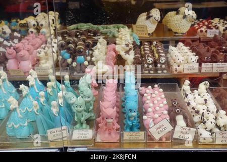 Rome, Italy  - Fair Stand Selling Chocolate sculpture Stock Photo