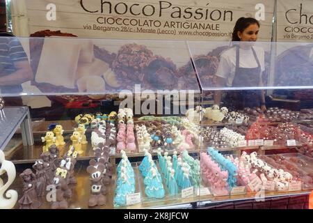Rome, Italy  - Fair Stand Selling Chocolate sculpture Stock Photo
