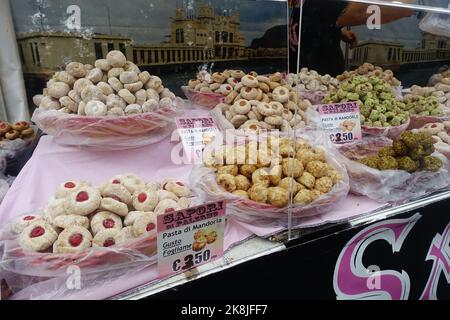 Rome, Italy - Stand selling traditional Italian cookies pastries Stock Photo