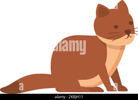 Fluffy weasel icon cartoon vector. Carnivore animal. Cute mammal Stock Vector