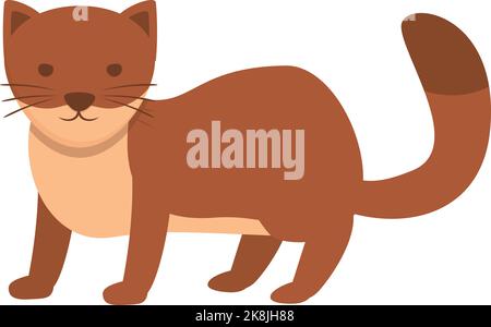Fur weasel icon cartoon vector. Cute animal. Alaska ferret Stock Vector
