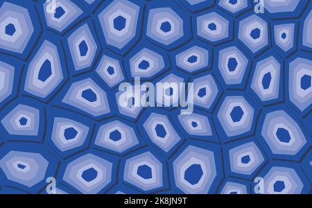 Abstract modern turtle shell seamless pattern. Animals trendy background. Blue decorative vector illustration for print, fabric, textile. Modern Stock Vector
