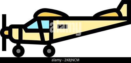 tricycle gear airplane aircraft color icon vector illustration Stock Vector