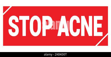 STOP ACNE text written on red grungy stamp sign. Stock Photo