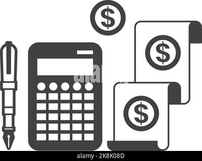 calculator illustration in minimal style isolated on background Stock Vector